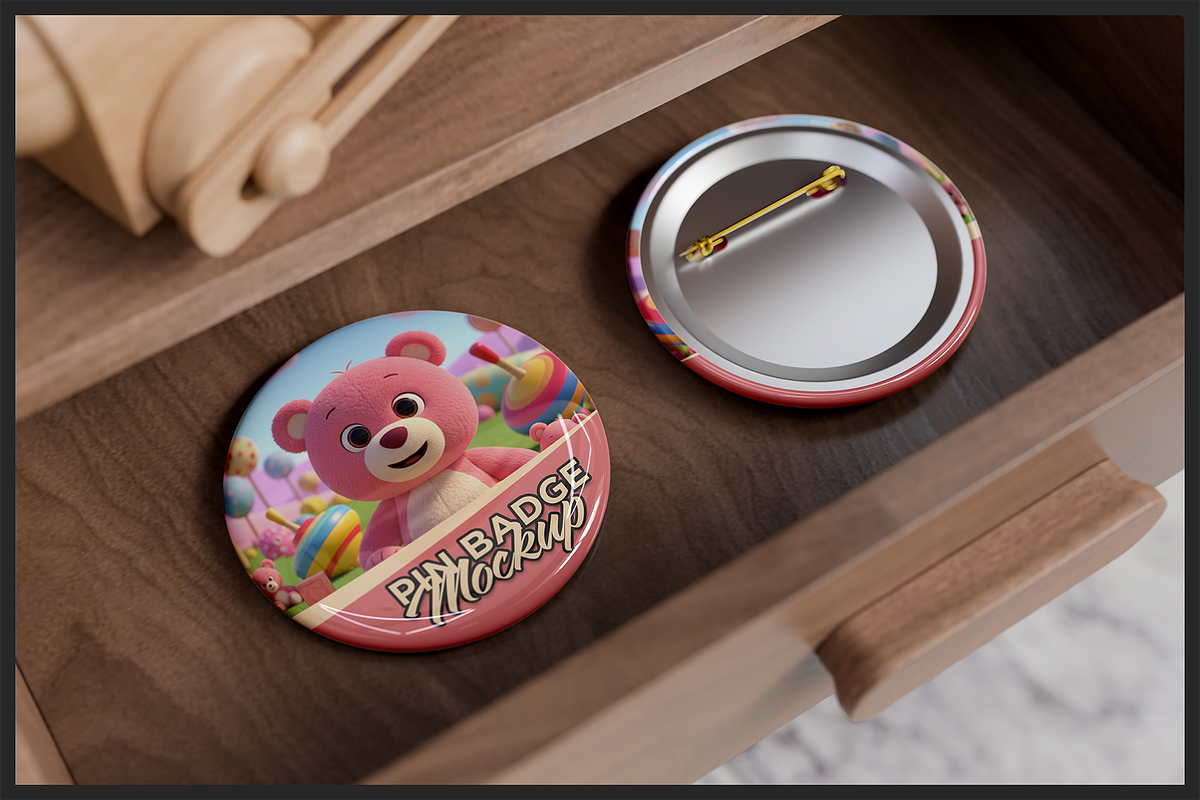 Round Pin Badge Mockup, a Merchandise Mockup by Muhazdinata (Photo 9 of 9)