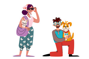 People with pets - love and care for, an Animal Illustration by art PVP - market
