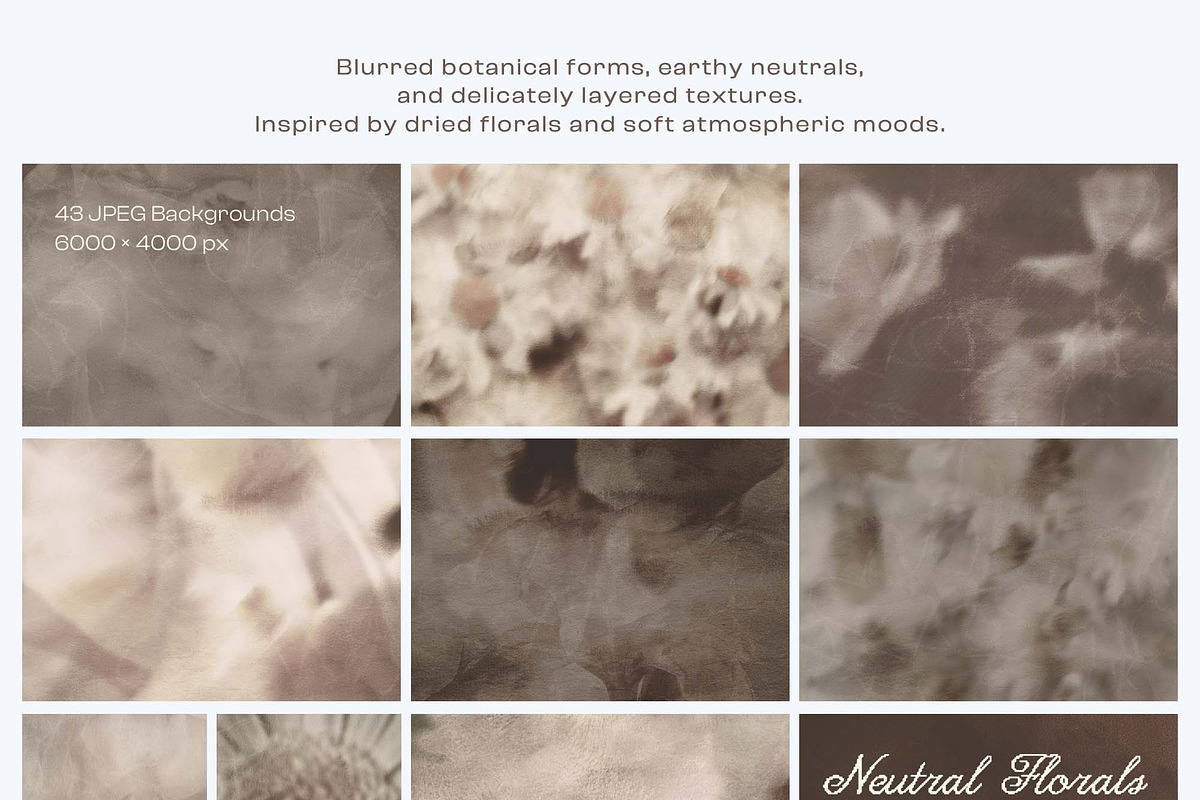 Neutral Florals textured backgrounds, a Background Graphic by DigARTbyHavroshka (Photo 11 of 13)