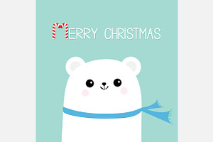 Merry Christmas Polar Bear Santa Hat