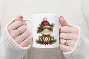 Cute Cartoon Christmas Frogs Clipart, an Illustration by designcity5 (Thumbnail 5 of 5)