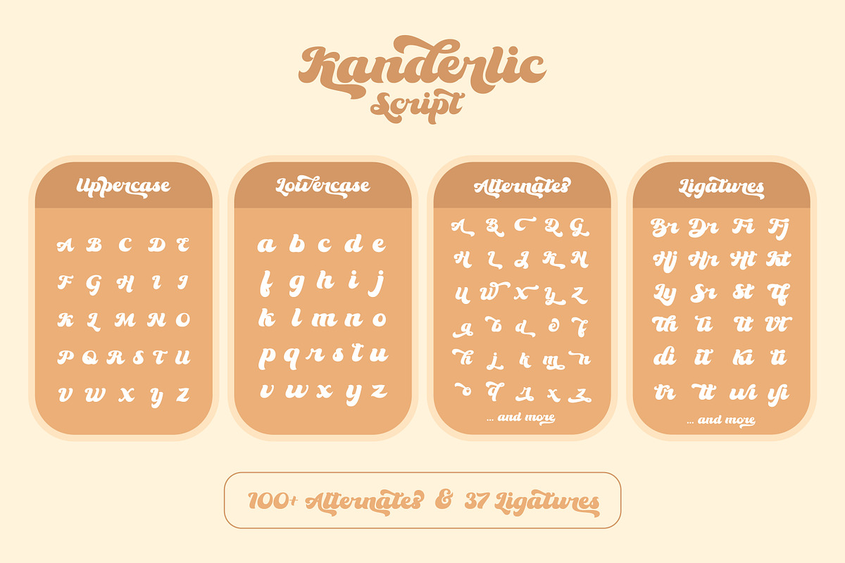 The Kanderlic - Retro Script Font, a Script Font by Ekahermawan (Photo 9 of 10)