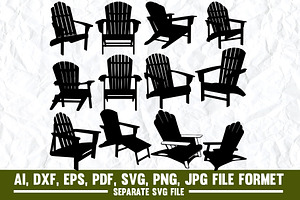 Adirondack Chair,adirondack,chair, an Object Graphic by VectorArtPrintableDesign