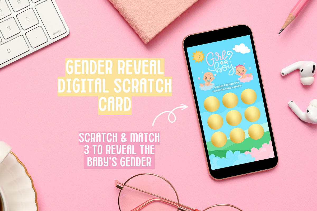 Girl Gender Reveal Scratch Card, a Social Media Template by SunshineStudioBoutique (Photo 5 of 8)