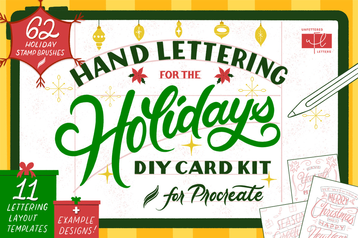 Holiday Hand Lettering DIY Card Kit, a Brushes & More by Unfettered Letters (Photo 1 of 9)