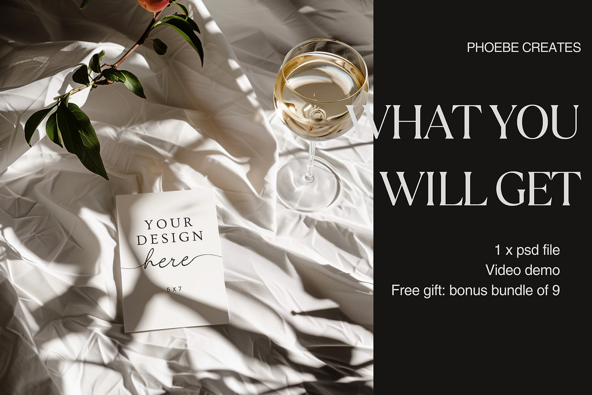 Leaf and Wine 5x7 Mockup – PSD, a Mockup by PhoebeCreates (Photo 2 of 5)