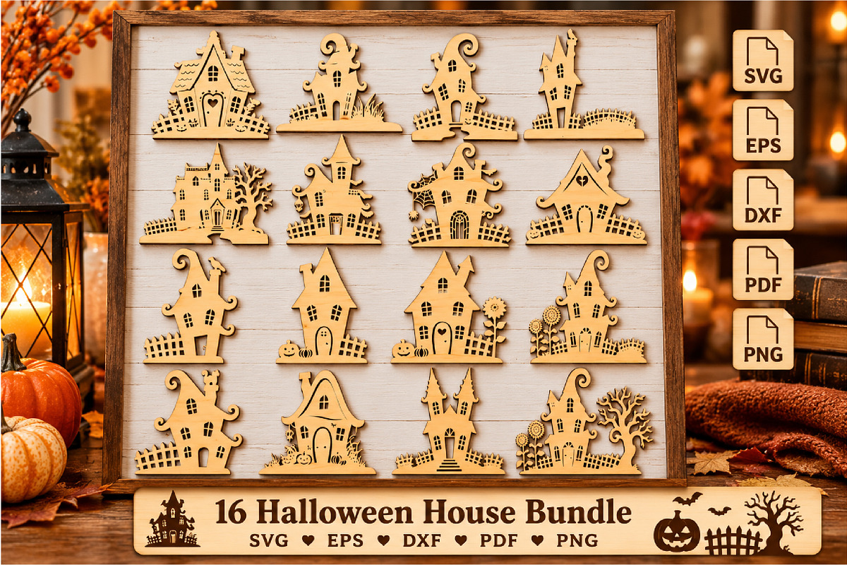 Halloween Haunted House SVG Template, an Object Graphic by DreamCafeArt (Photo 2 of 6)