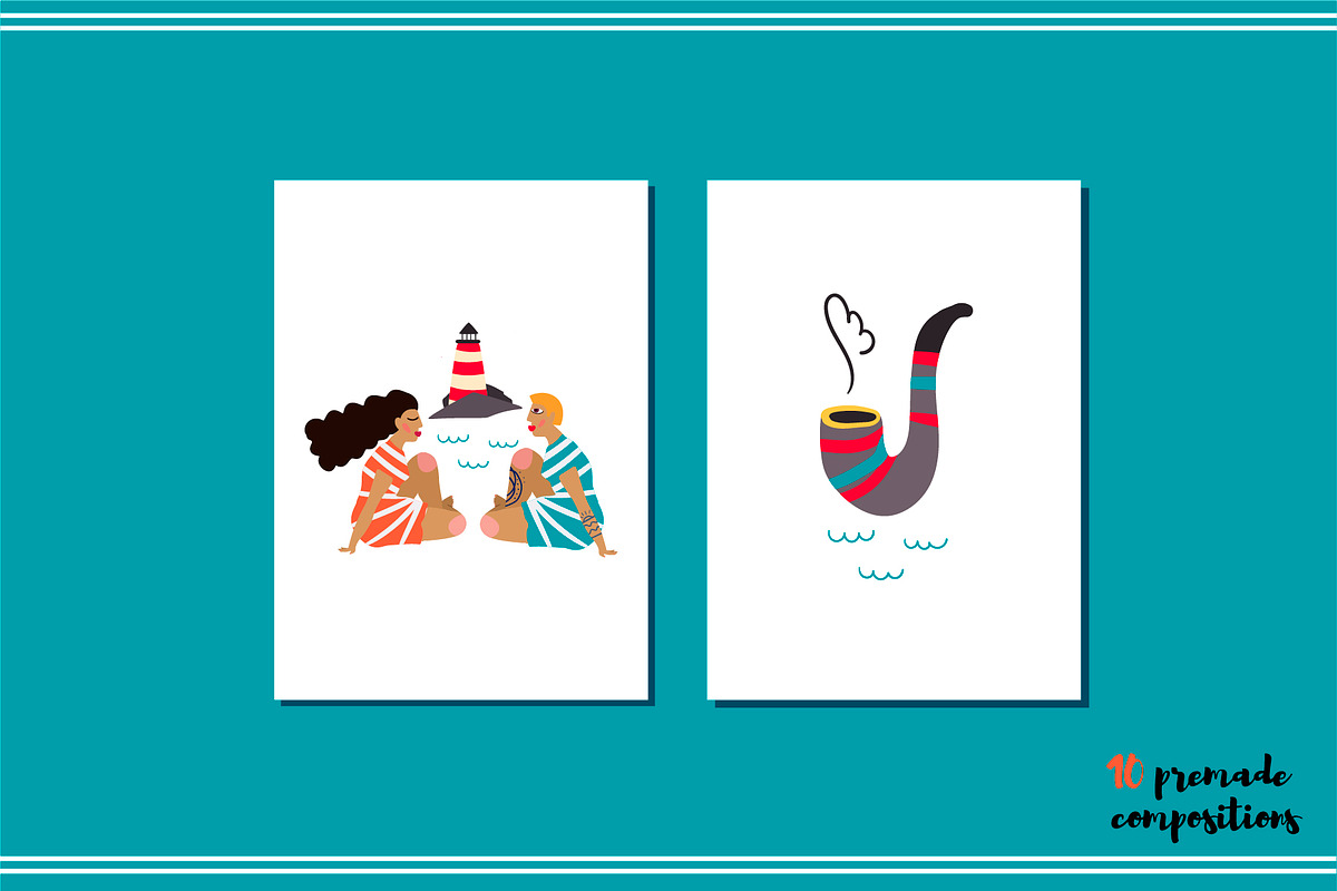 Dream about sea set, an Illustration by Kotozoid (Photo 3 of 11)