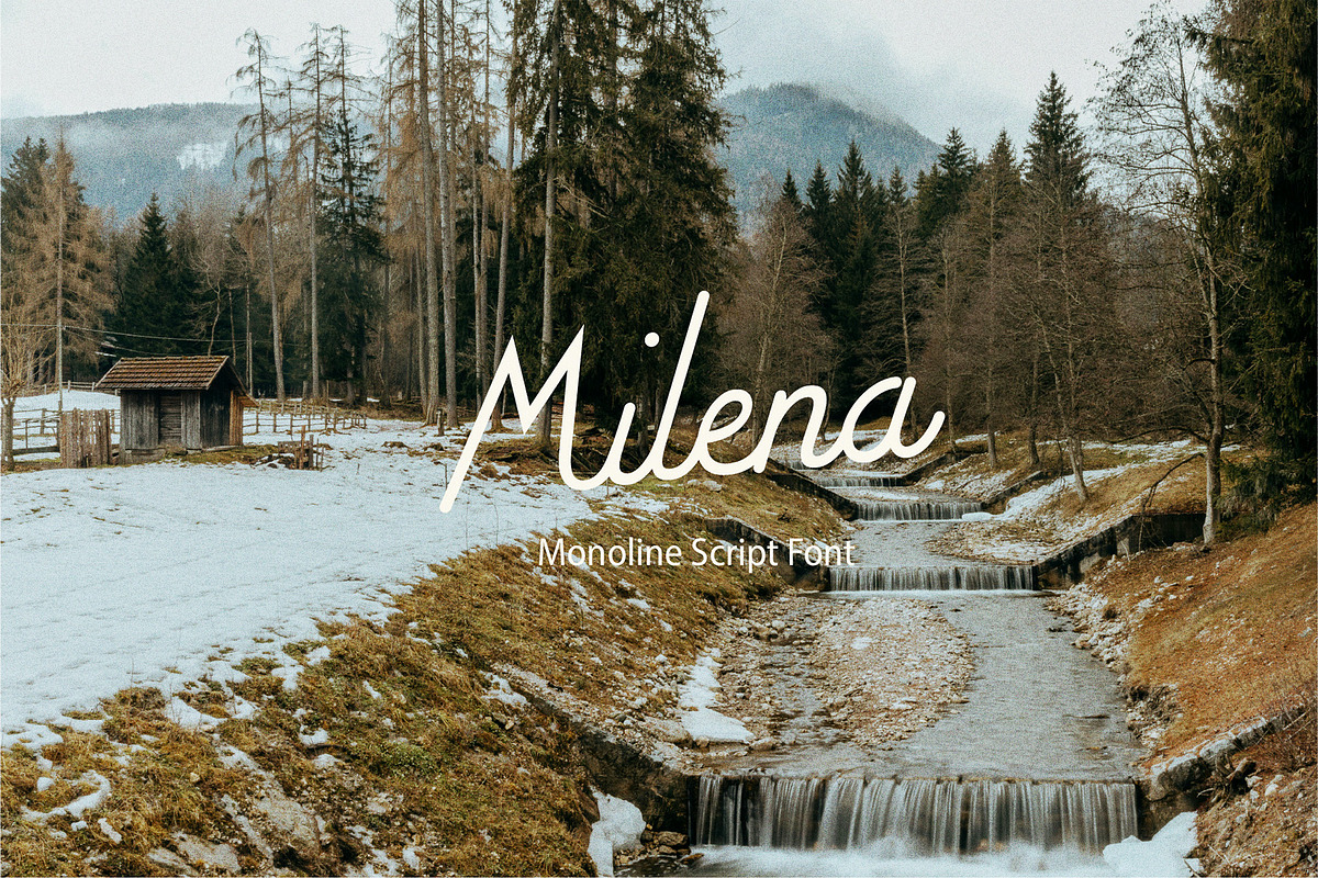 Milena Monoline Script, a Script Font by PeanutButter Type (Photo 1 of 7)