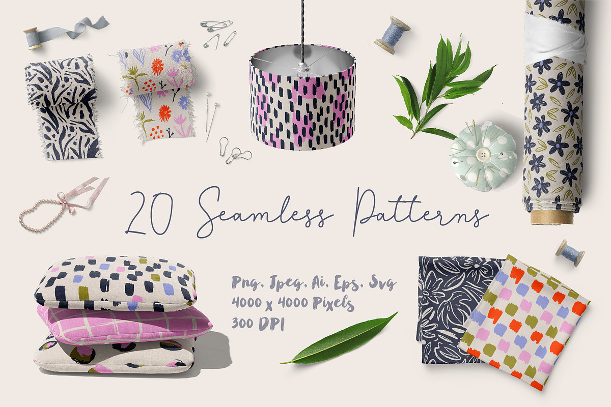 Flowers and Spots seamless patterns, a Pattern Graphic by AnnArt (Photo 2 of 9)
