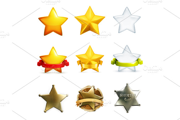 Stars vector icons preview 5