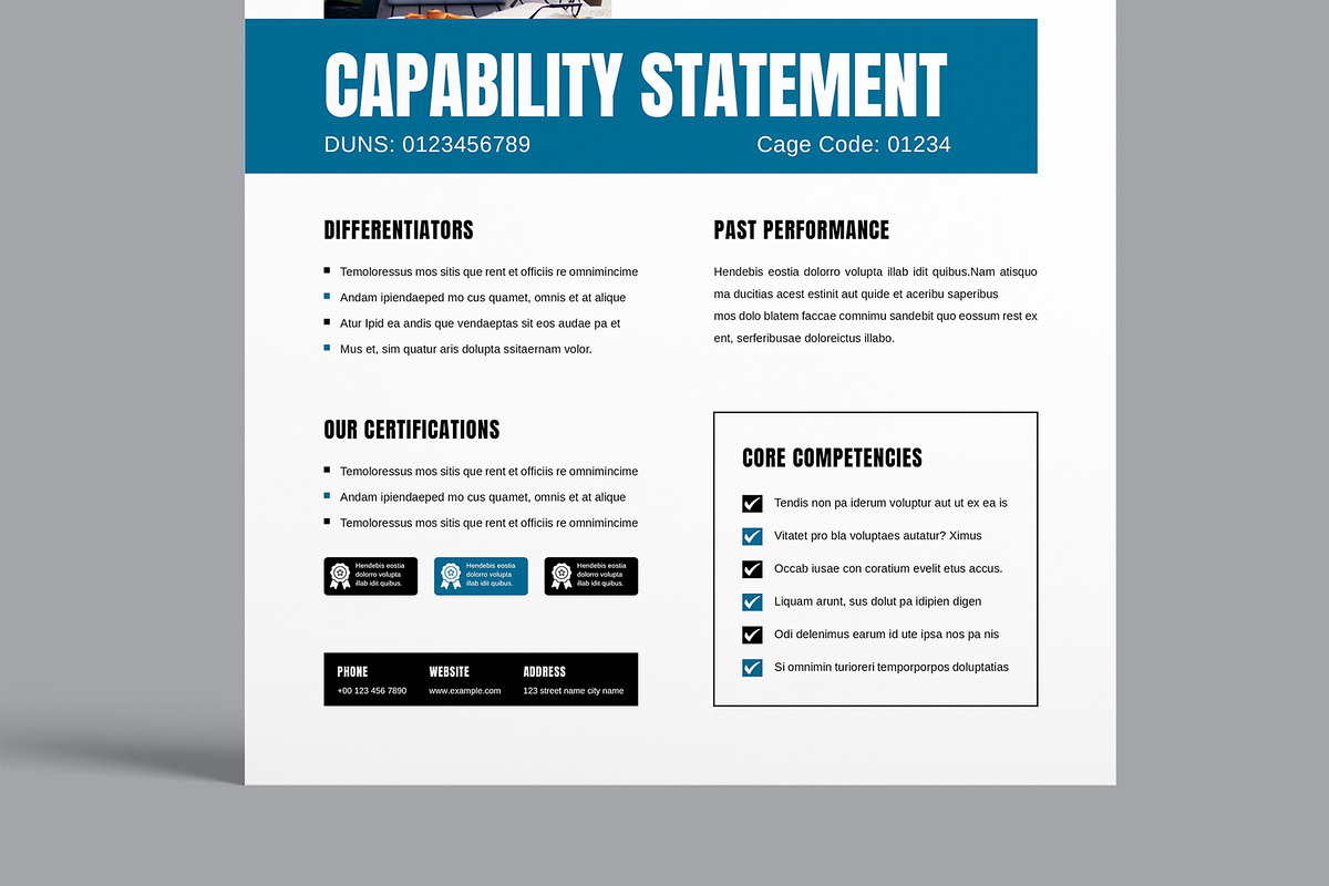 Capability Statement Layout Template preview 5