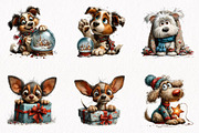 Cute Christmas Dogs Clipart Bundle, a Seasonal Illustration by fashionaddict (Thumbnail 2 of 7)