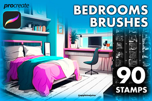 Procreate Bedrooms Interior Brushes