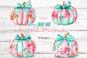 Preppy Coquette Pumpkin Clipart