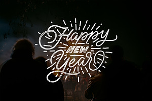 New Year Lettering Overlays