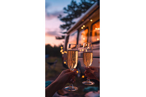 Celebrating with drinks at sunset, a Nature Photo by Beautiful things