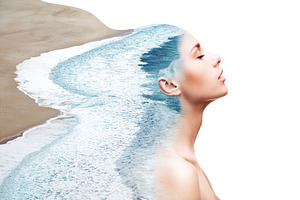 Profile of woman and ocean, a Person Photo by Anna Efetova