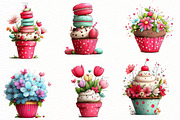 Whimsical spring cupcake Clipart, an Illustration by Designworld (Thumbnail 4 of 6)