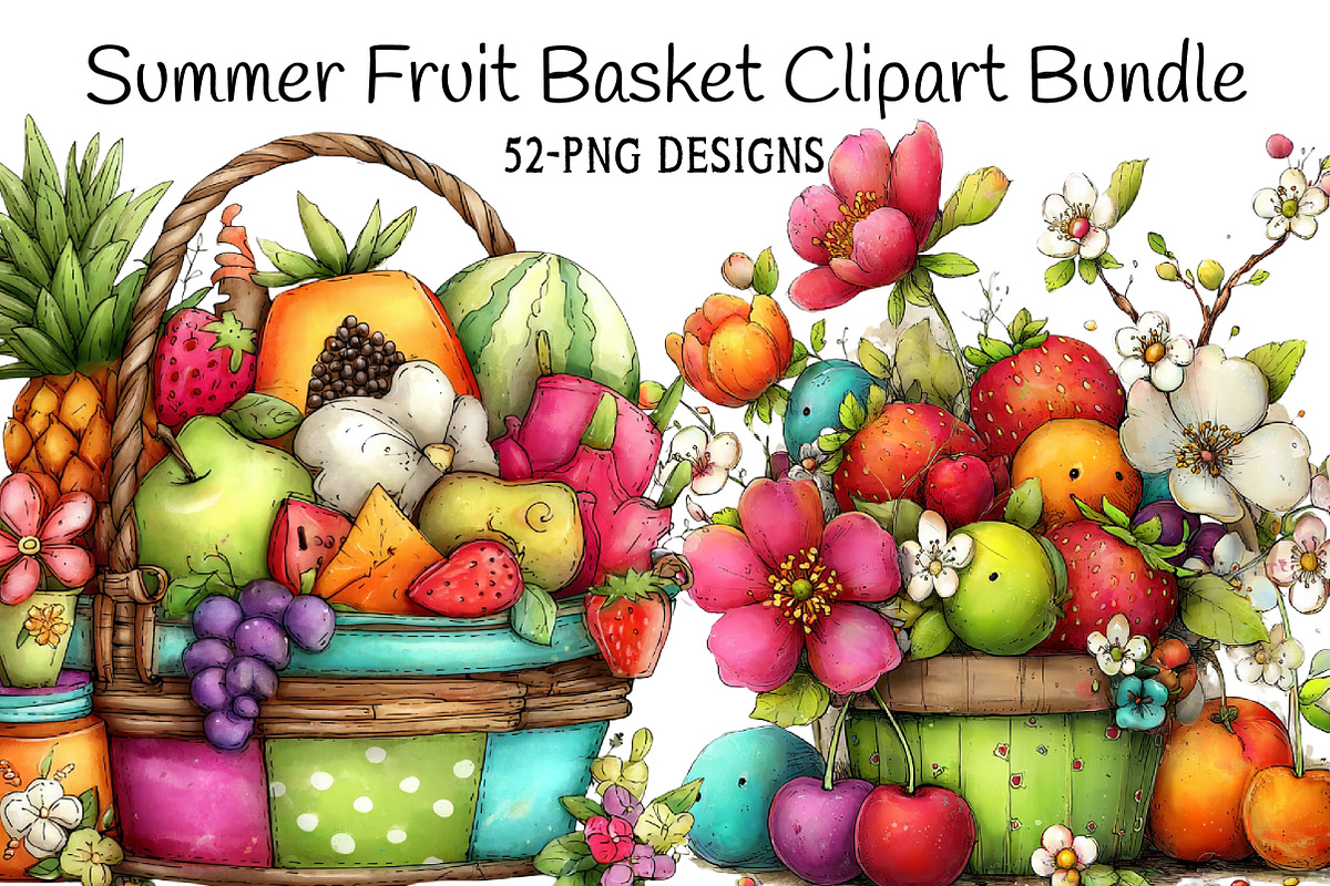 Summer Fruit Basket Clipart, an Illustration by Daily.Designs (Photo 1 of 8)