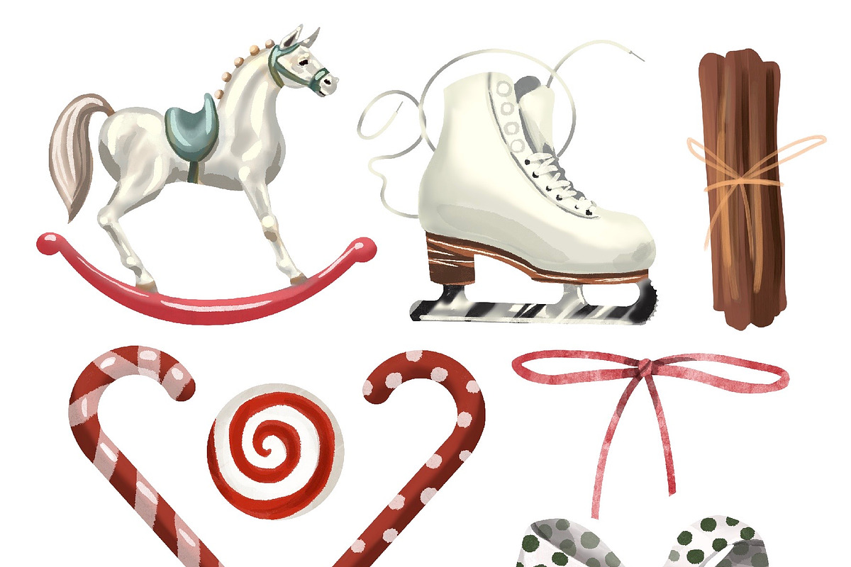 Christmas Toys Watercolor Clipart, a Decorative Illustration by NNclipart (Photo 3 of 5)