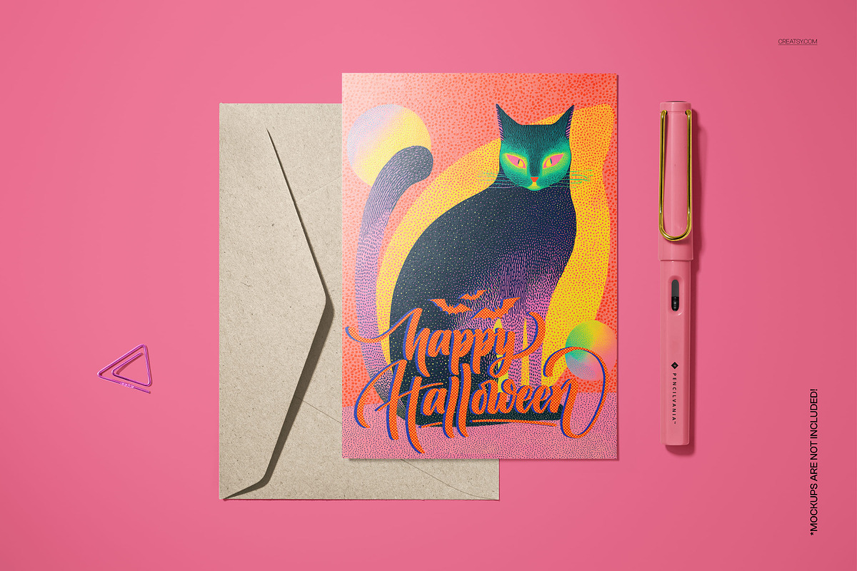 Vintage Halloween 5x7 Card Template, a Card Template by creatsy5 (Photo 4 of 5)
