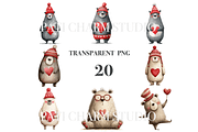 20 Valentine Bear Clipart, an Animal Illustration by Pati Charm Studio (Thumbnail 3 of 8)