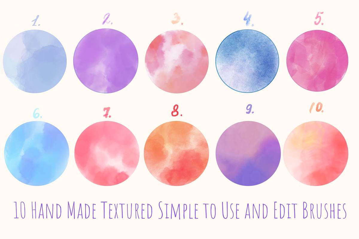 Watercolor Procreate Brushes, a Brush Add-On by CreativeJourney (Photo 2 of 6)