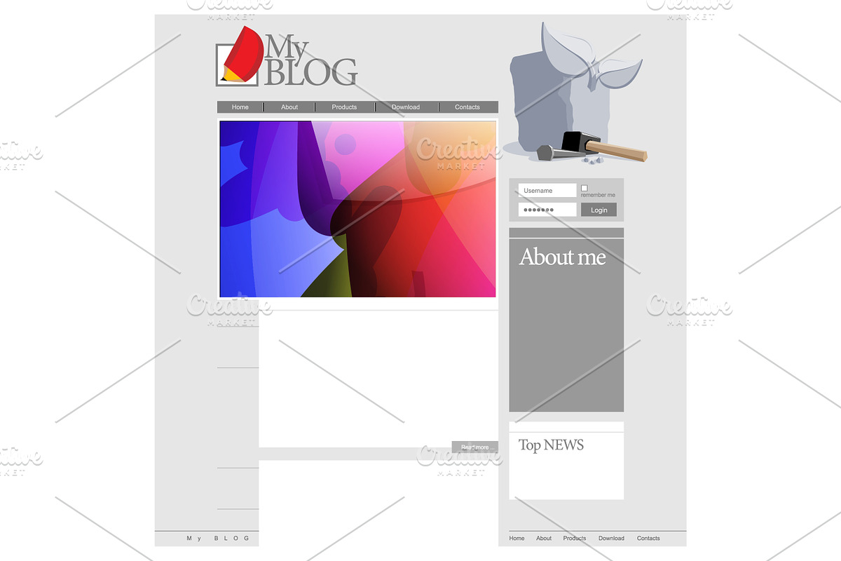Gray Website Template, a Templates & Theme by Sunny
