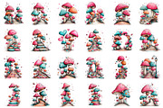 Whimsical Mushroom Pathways Clipart, an Illustration by designcity5 (Thumbnail 2 of 5)
