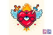 Sacred Heart Illustration, a Decorative Illustration by MISS CHATZ (Thumbnail 2 of 3)