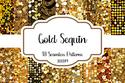 Gold Sequin Seamless Patterns, a Pattern Graphic by PrintablesByFranklyn (Thumbnail 1 of 4)
