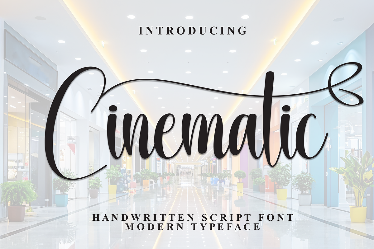 Cinematic | Script Font, a Handwritten Font by Scratchones (Photo 1 of 9)