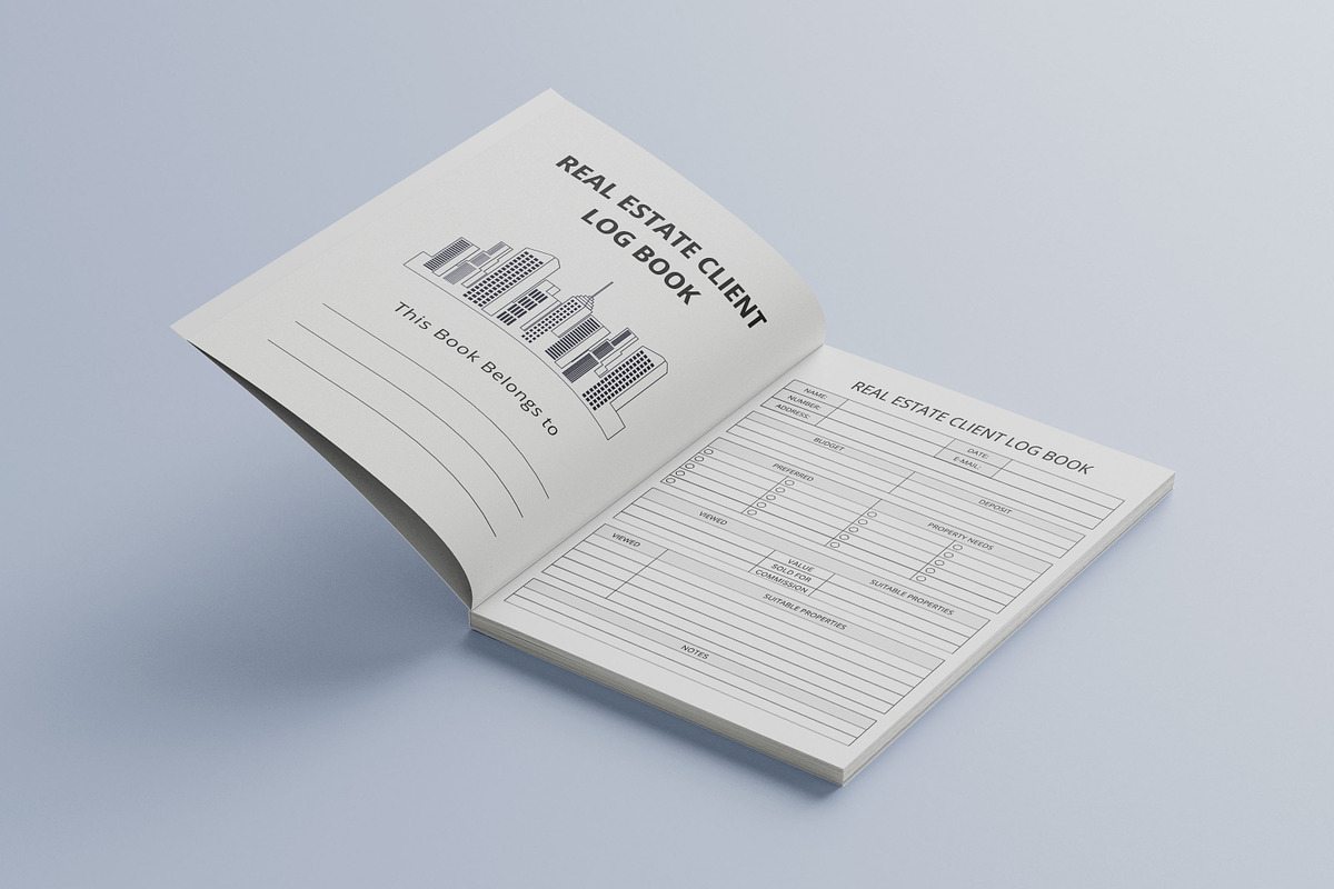 Real Estate Client Log Book, a Print Template by Book2bees (Photo 2 of 4)