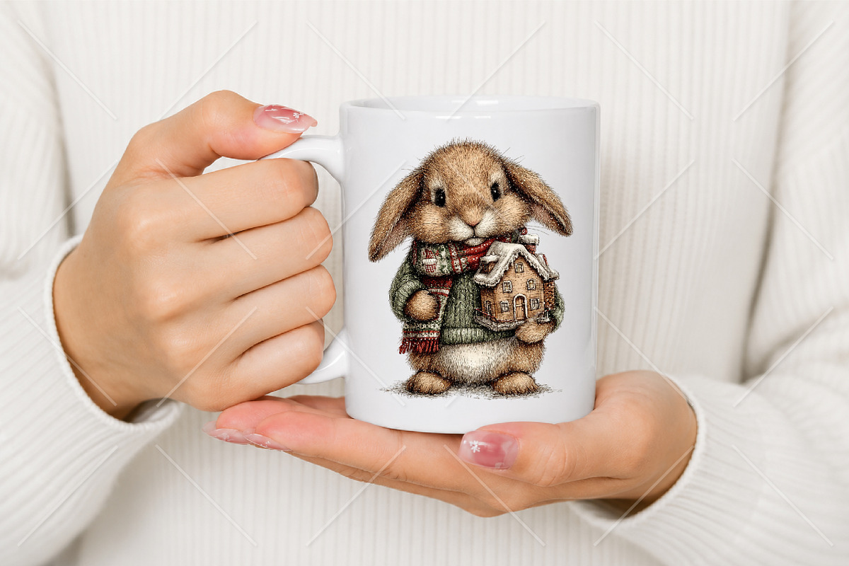 Whimsical Christmas Animals Clipart, a Seasonal Illustration by Canvas Craft (Photo 9 of 10)