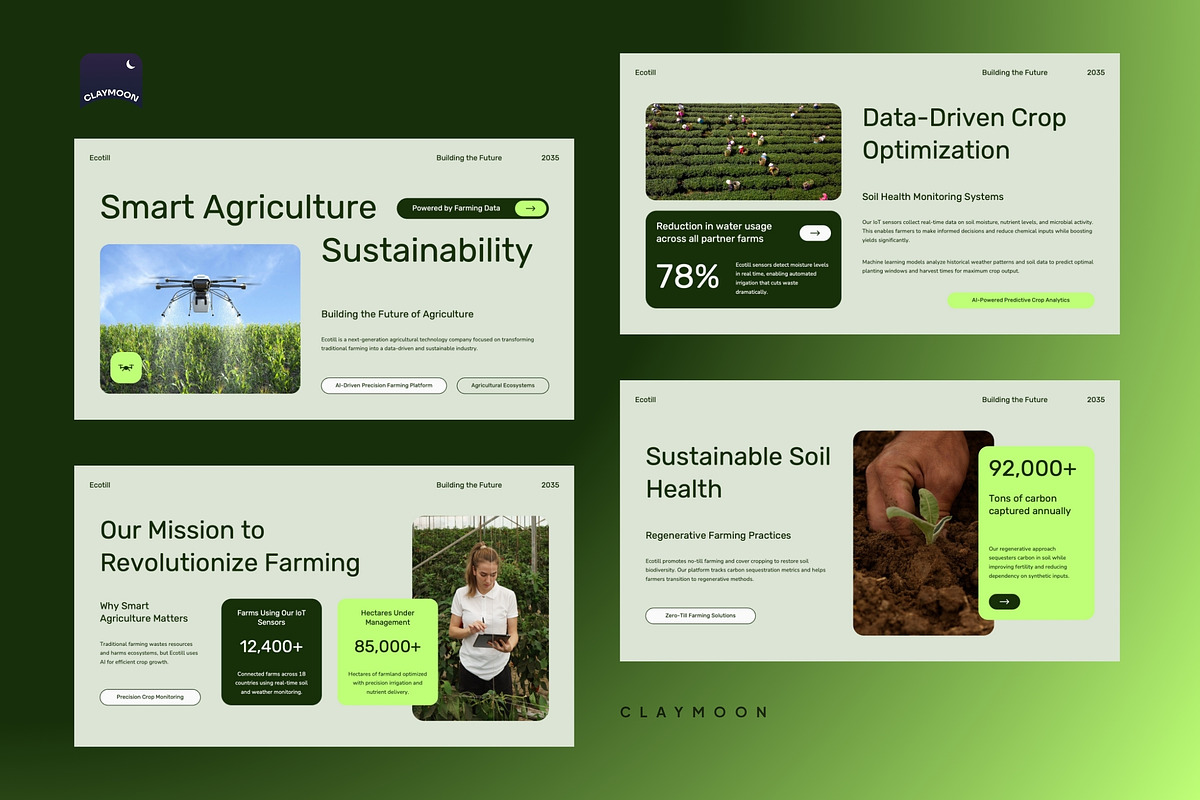 Smart Agriculture Pitch Deck, a Presentation Template by Claymoon Lab (Photo 3 of 7)