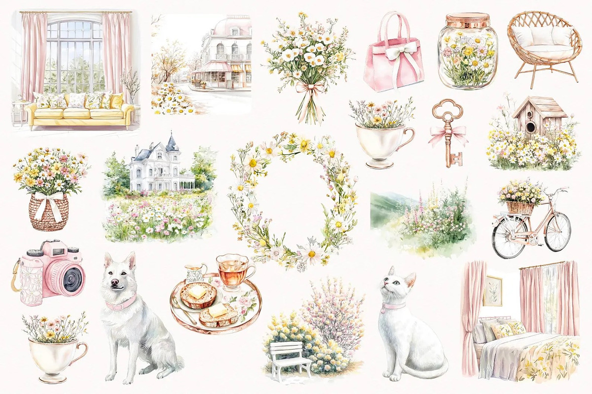 Spring Is Here. Pink Edition., a Seasonal Illustration by PeDe Designs (Photo 7 of 14)