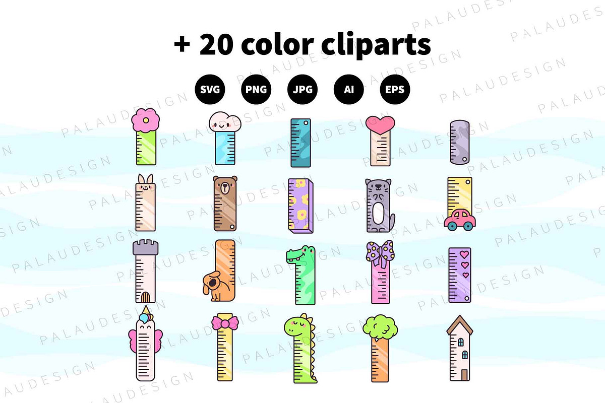 Cute Kawaii Rulers School, an Education Illustration by Palau (Photo 10 of 12)