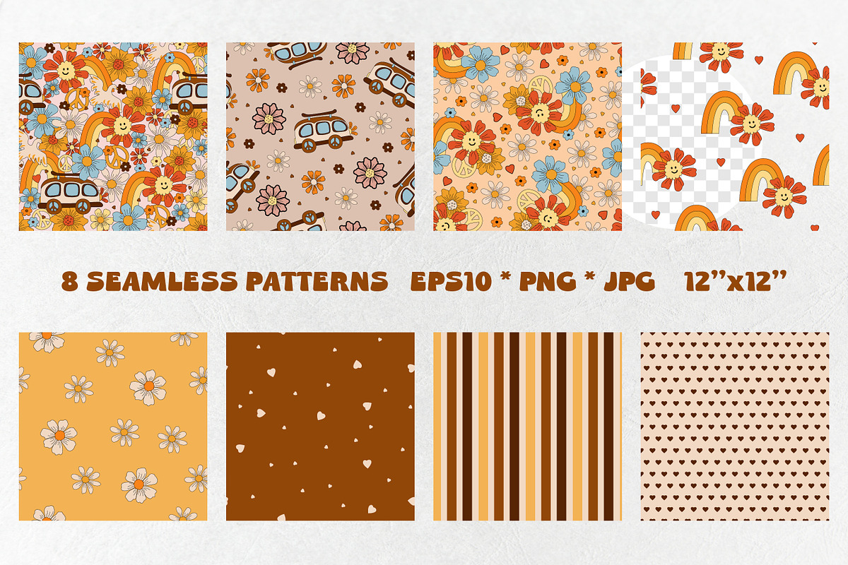 Groovy retro collection. Vector, an Object Graphic by VaraNa Art (Photo 7 of 8)