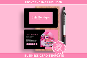 Black Pink Business Card Template, a Business Card Template by SunshineStudioBoutique