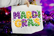 Retro Mardi Gras Bow Png, an Illustration by Canvas Craft (Thumbnail 1 of 6)