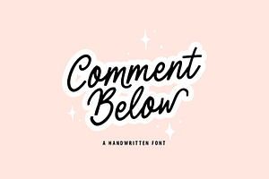 Comment Below Font