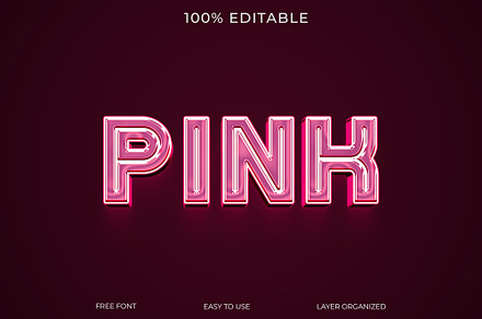 Classy Pink 3D Text Effect