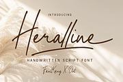 Heralline - Handwritten Script Font, a Script Font by overlaytemplates (Thumbnail 1 of 5)