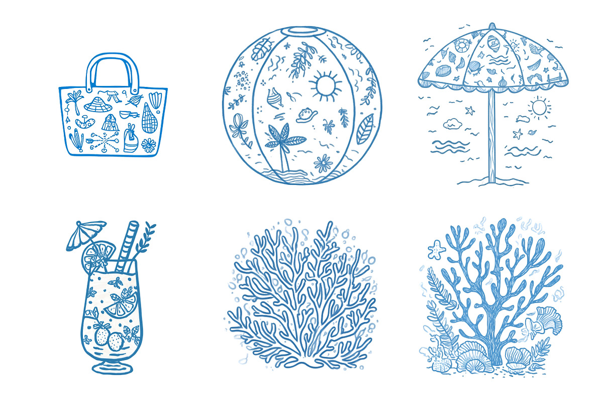 Coastal Summer Png Clipart Bundle, an Illustration by SinaCreation (Photo 5 of 11)