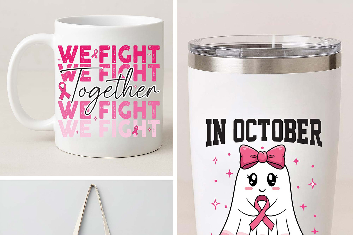 Breast Cancer Sublimation PNG Bundle, an Object Graphic by EllaMaiyaali (Photo 7 of 7)
