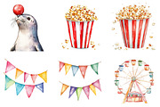 Circus Watercolor Clipart, an Illustration by Design Market (Thumbnail 4 of 4)