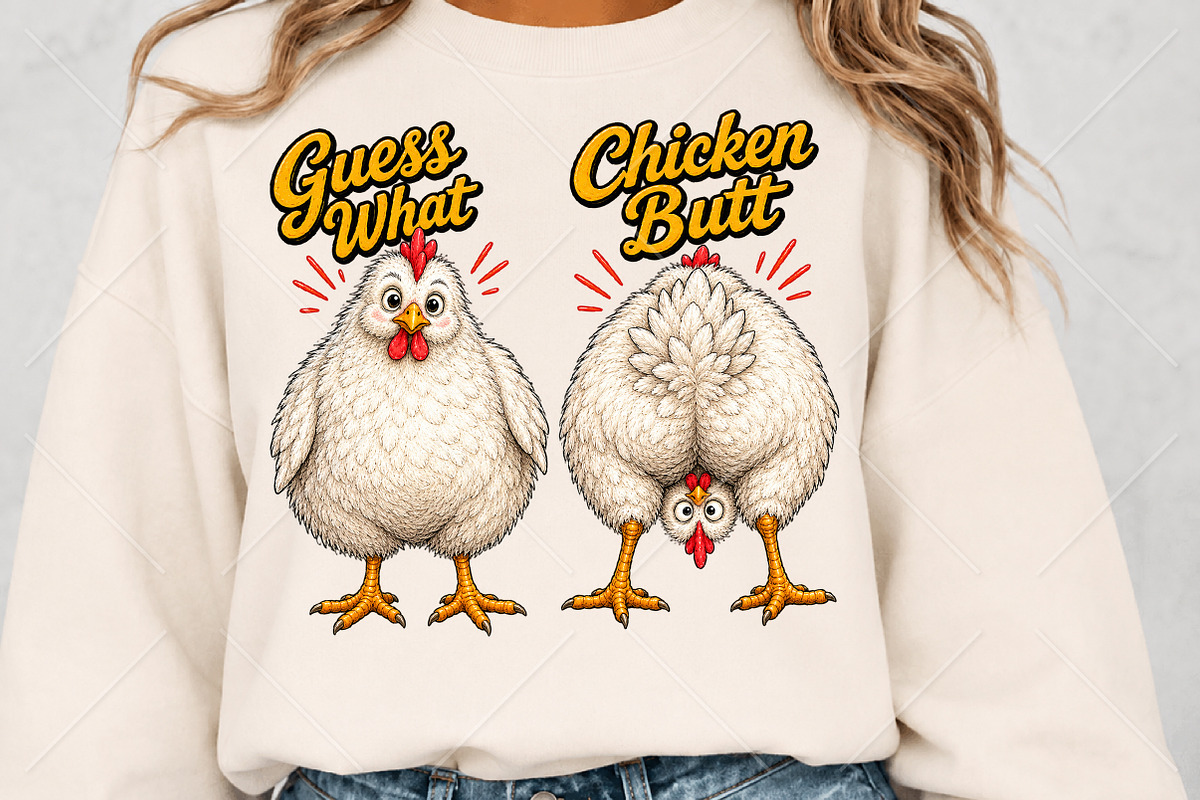 Funny Guess What Chicken Butt Design, a Seasonal Illustration by Canvas Craft (Photo 5 of 6)