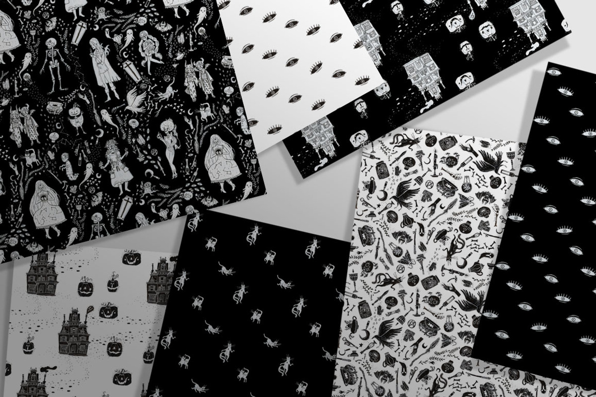 Witchy Halloween Digital Papers, a Pattern Graphic by Lilla Bölecz (Photo 3 of 4)