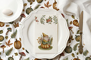 Cozy Autumn Gnomes & Pumpkin Clipart, a Decorative Illustration by Jenny Quince (Thumbnail 6 of 11)